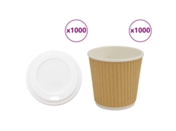 Vidaxl Copos De Café De Papel Com Tampas 1000 Pcs 4oz 100ml