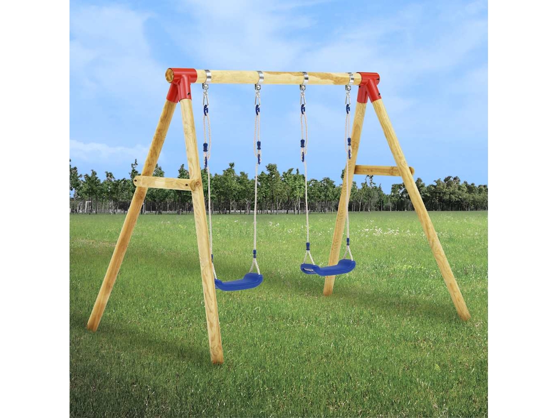 Vidaxl Conjunto De Baloiços 230x130x166 Cm Madeira De Pinho