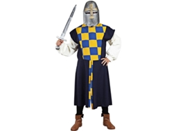 Sobretudo ou traje xadrez preto medieval para homem