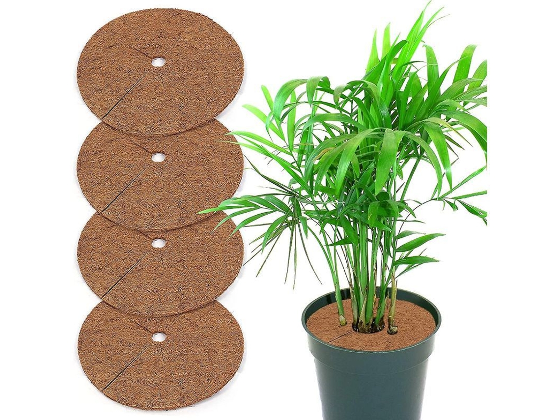 Discos De Cobertura De Coco Natural Biodegradáveis Para Plantas - Antifrost, Controle De Ervas Daninhas, 30 Cm, 4 Unidades