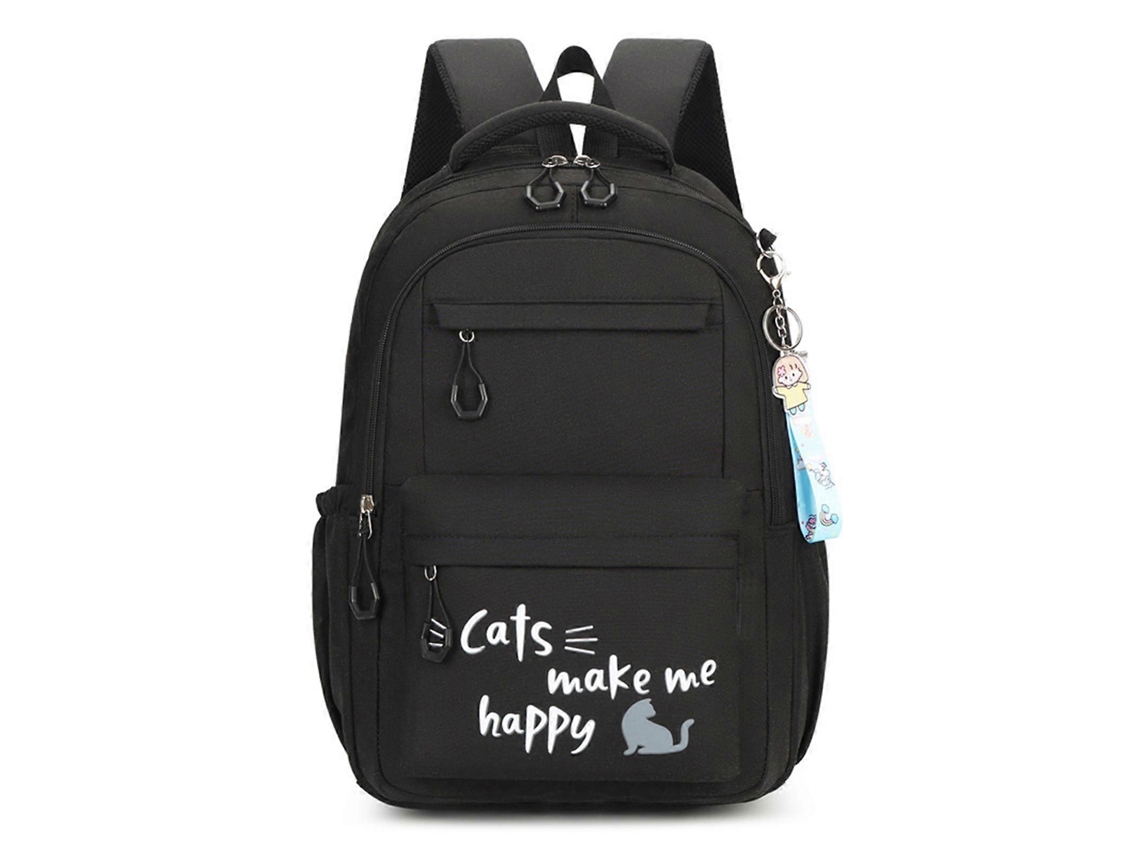 Mochila Versátil Para Adolescentes, Moderna E Funcional, Com Amplo Espaço De Armazenamento Para Estudantes. Preta.