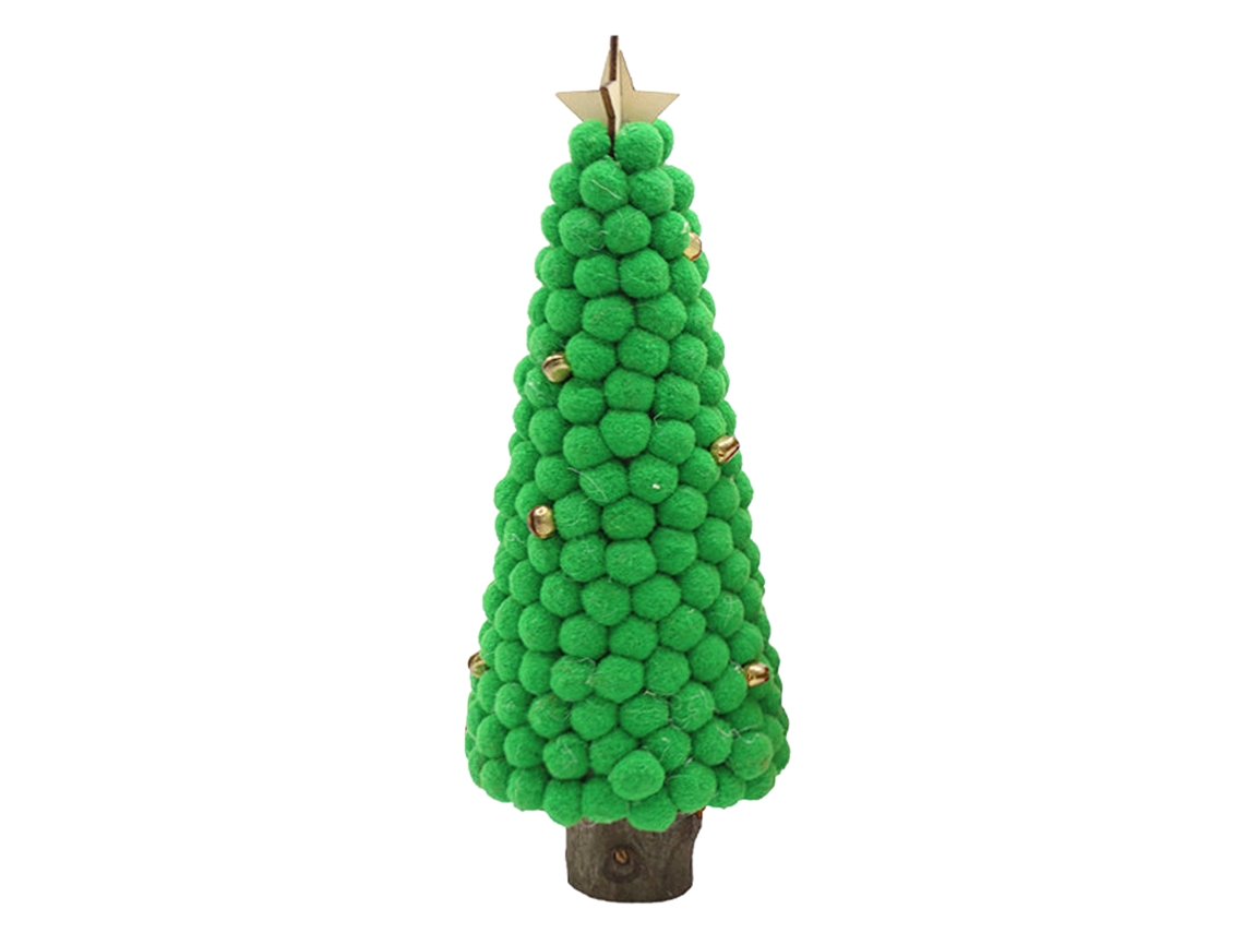 Árvore De Natal Mini De Feltro Pom-pom