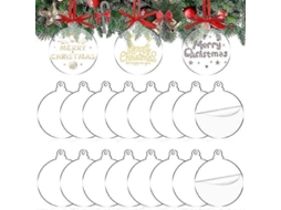 72 Ornamentos De Natal Em Acrílico Em Branco Forma De Lâmpada Transparente Para Diy Transparente