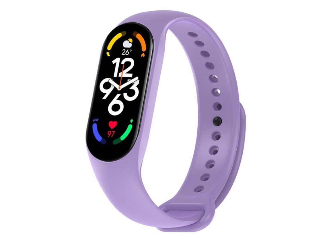 Capa para Xiaomi Smart Band 10/9/8 XIAOMOYU em silicone cor sólida roxo lavanda