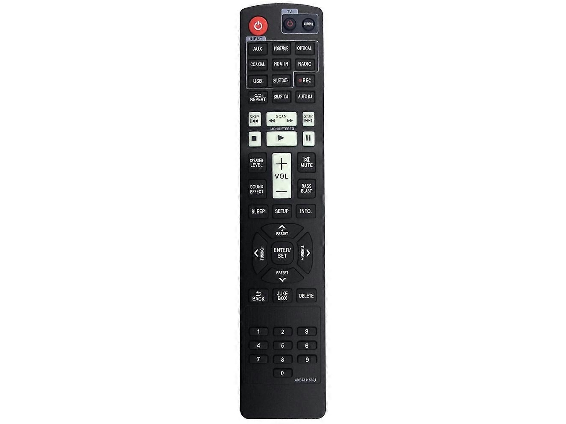 Controle Remoto De Substituição Akb74115301 Para Receptor Av De Home Theater Lg Na9640p Arx10 S94p2-s S94p2-f Arx9