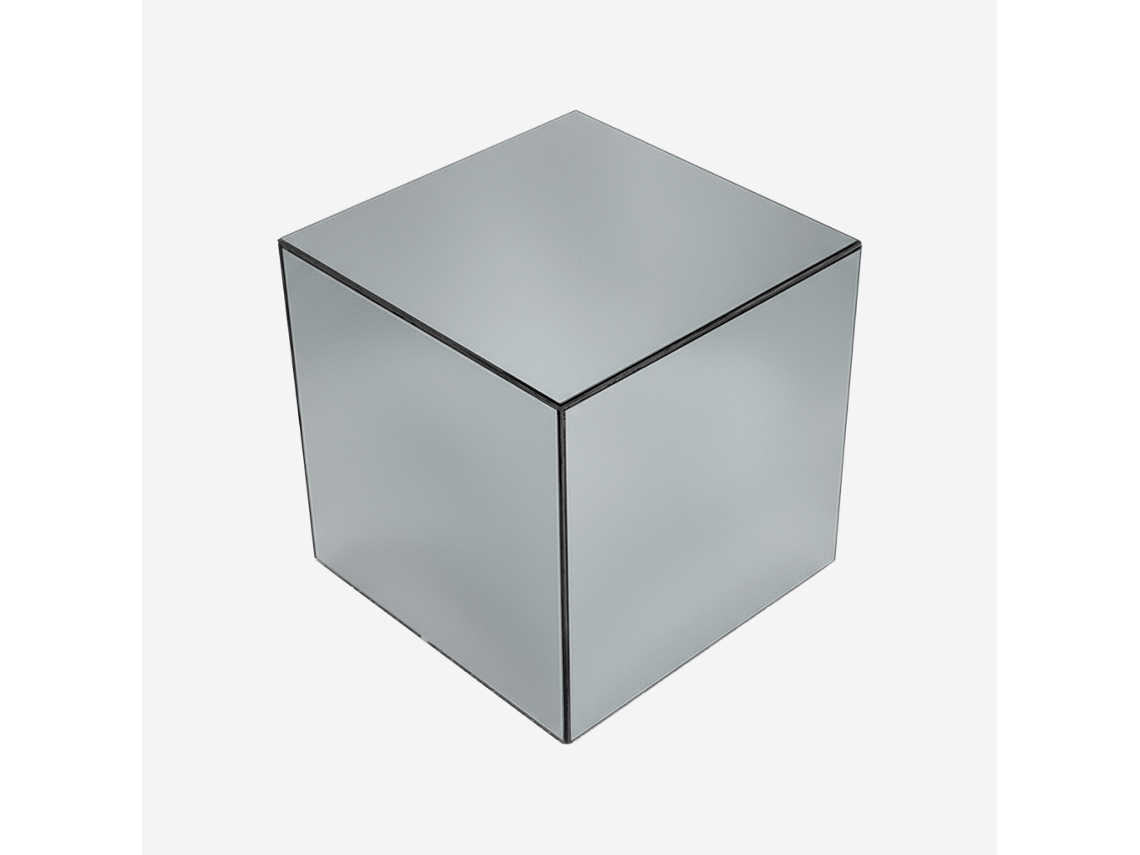 Mesa De Apoio Cubo Espelho, 35cm, Transparent Sweeek