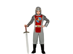 Fato de cavaleiro medieval cinzento com capuz para menino