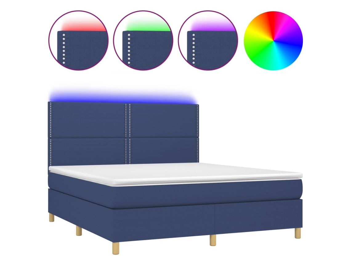 Box Spring Bed, Box Spring Beds Vidaxl Azul Tecido (180 X 200 Cm)