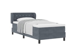 Cama Box com Colchão Cinzento Escuro 100x200 cm Veludo MAISON EXCLUSIVE