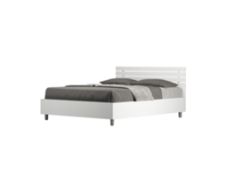 Cama com Cabeceira Armazenamento Reta Ripas Ankel ITYHOME Branco (140x190)