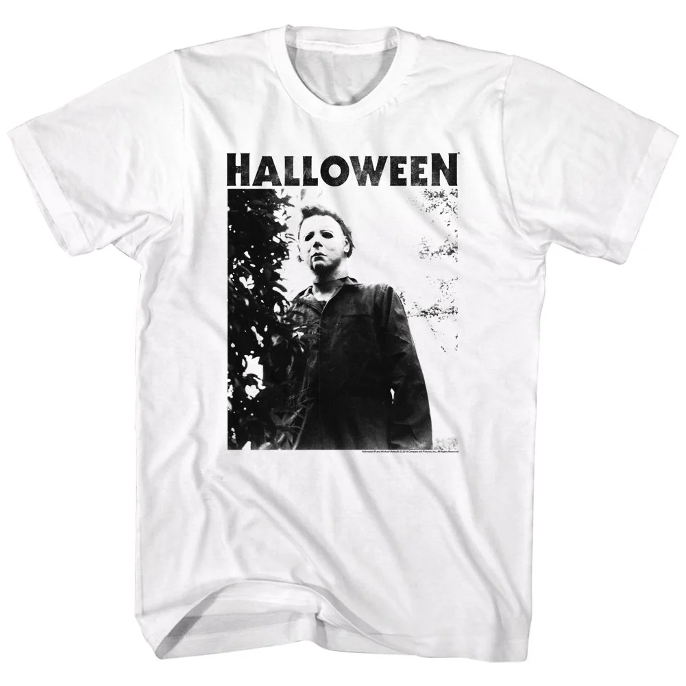 Unisex Adult T-shirt Rockinstone Halloween Watching Big Title White Sizexxl