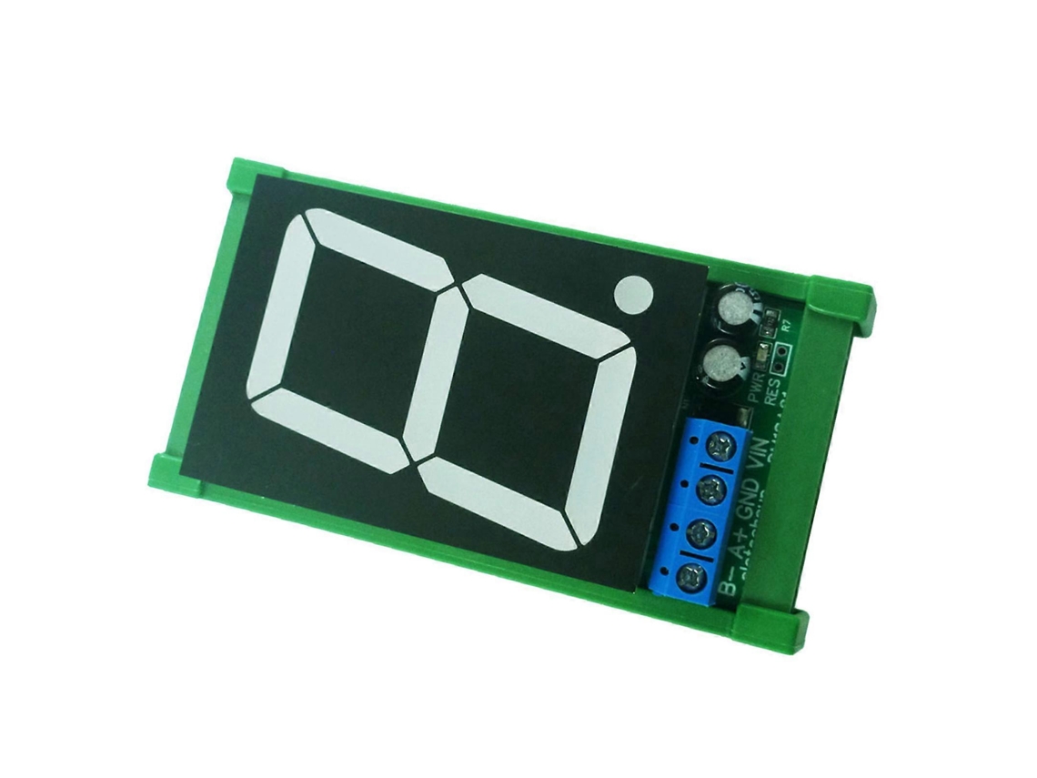 Módulo LED digital programável de 1,8 polegadas RS485 Modbus para PLC, 12V/24V DC, leitura de temperatura e umidade, multicolorido, modelo DM18A01, com caixa.