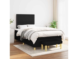 Vidaxl Cama Com Molas/colchão 120x200 Cm Tecido Preto