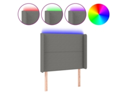 Cabeceira de Cama com Led Tecido Cinza Escuro MAISON EXCLUSIVE (103x16x118 cm)