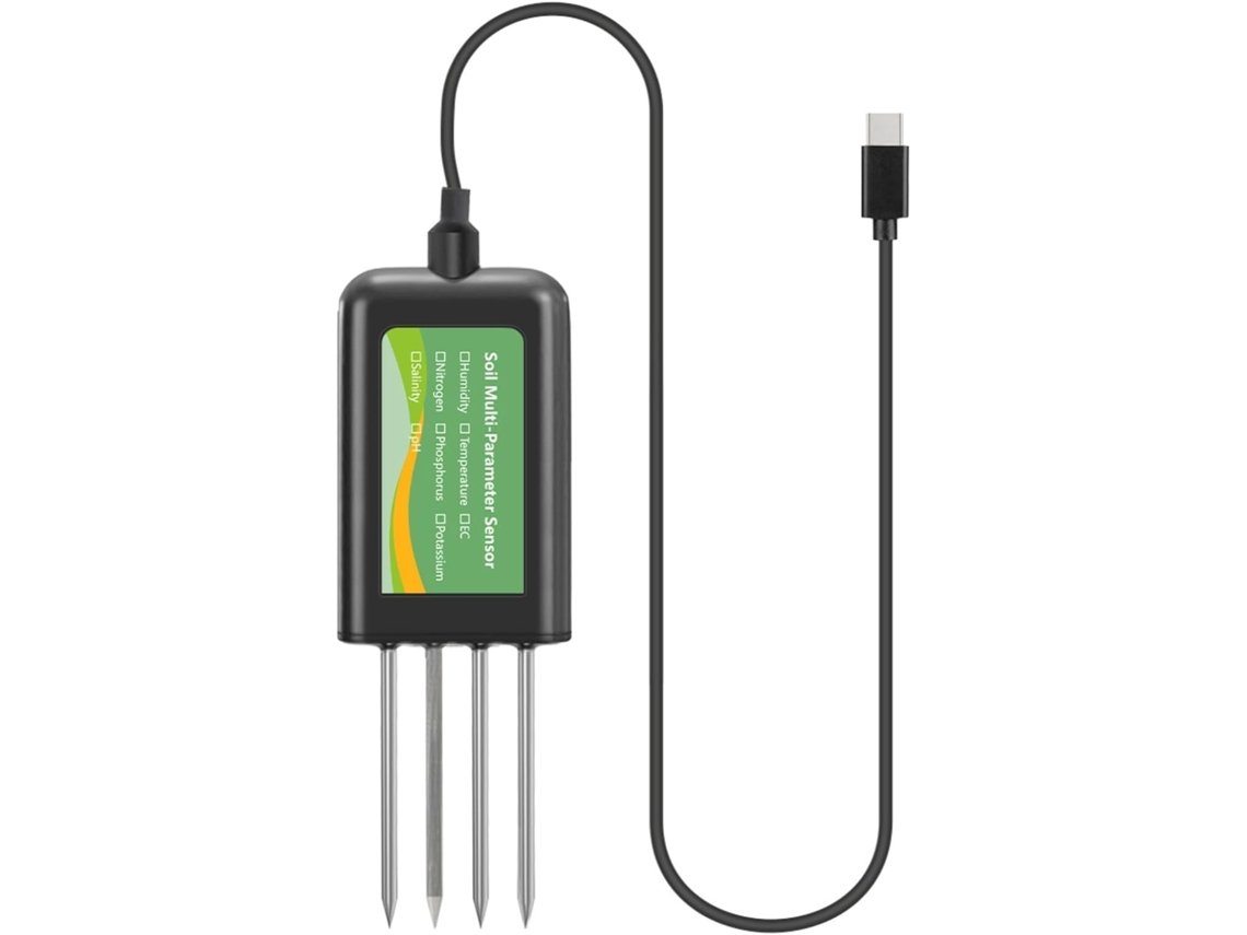 Medidor De Solo Usb Umidade, Ph, Temperatura, Npk E Salinidade Compatível Com Android Hongmeng Ideal Para