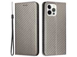 Capa Textura Fibra Para Iphone 15 Pro Max Cinzento