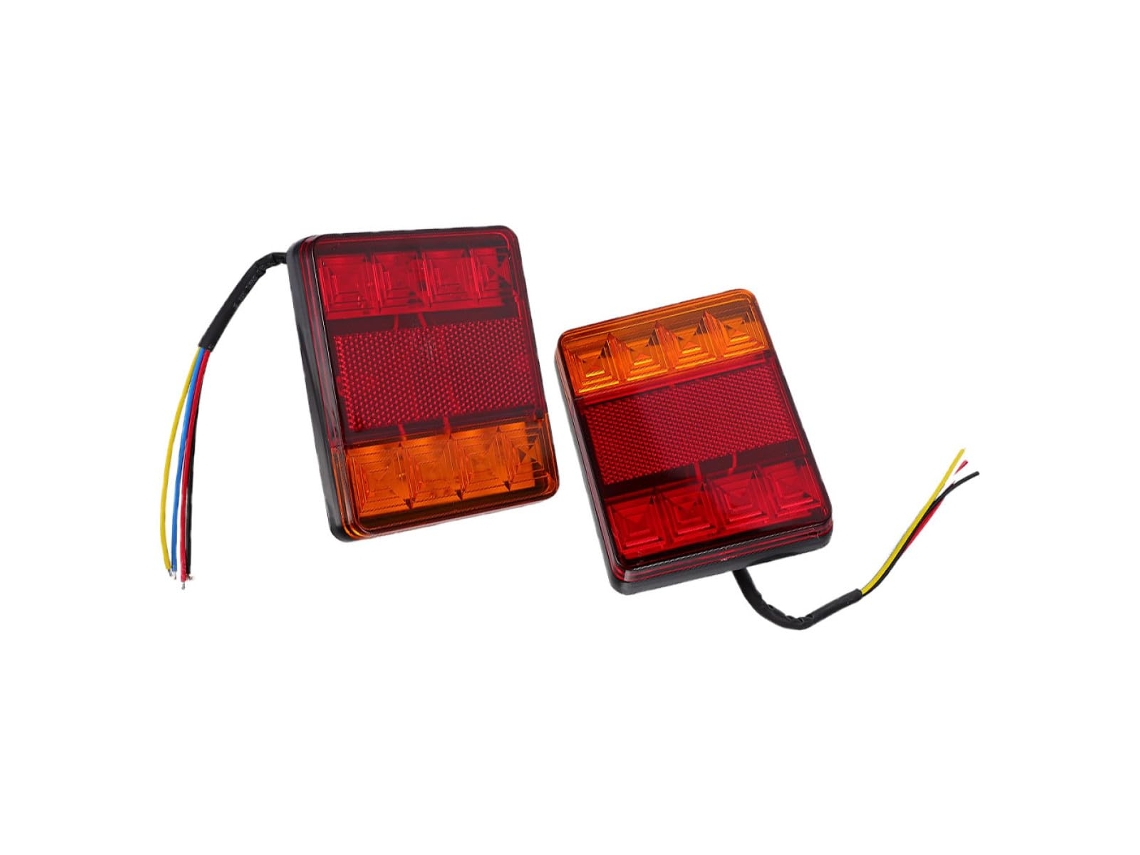 Luzes Traseiras De Reboque De 12v Com 8 Leds Vermelhos E Amarelos