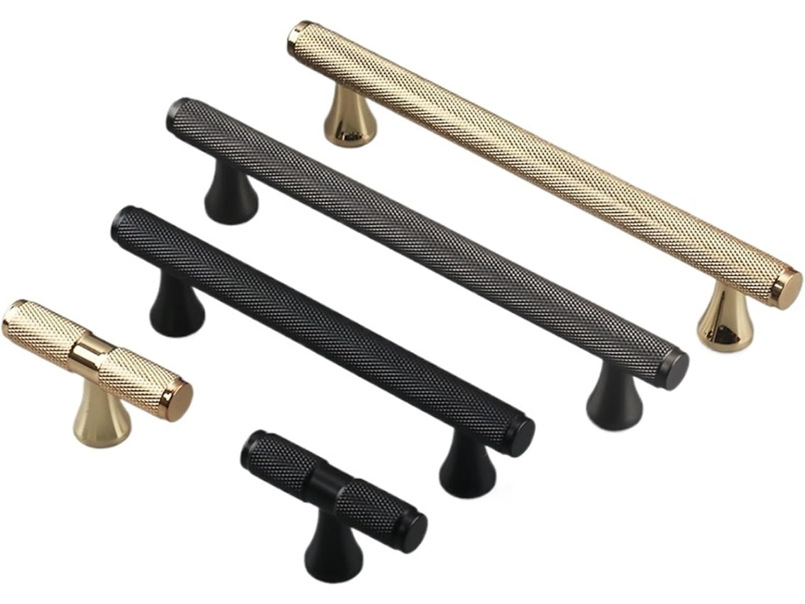 1 Peça Puxador De Porta Guarda Roupa Em Cobre Puro Dourado, Moderno, Cinza, Latão, Puxador De Porta Armário, Preto Cinza