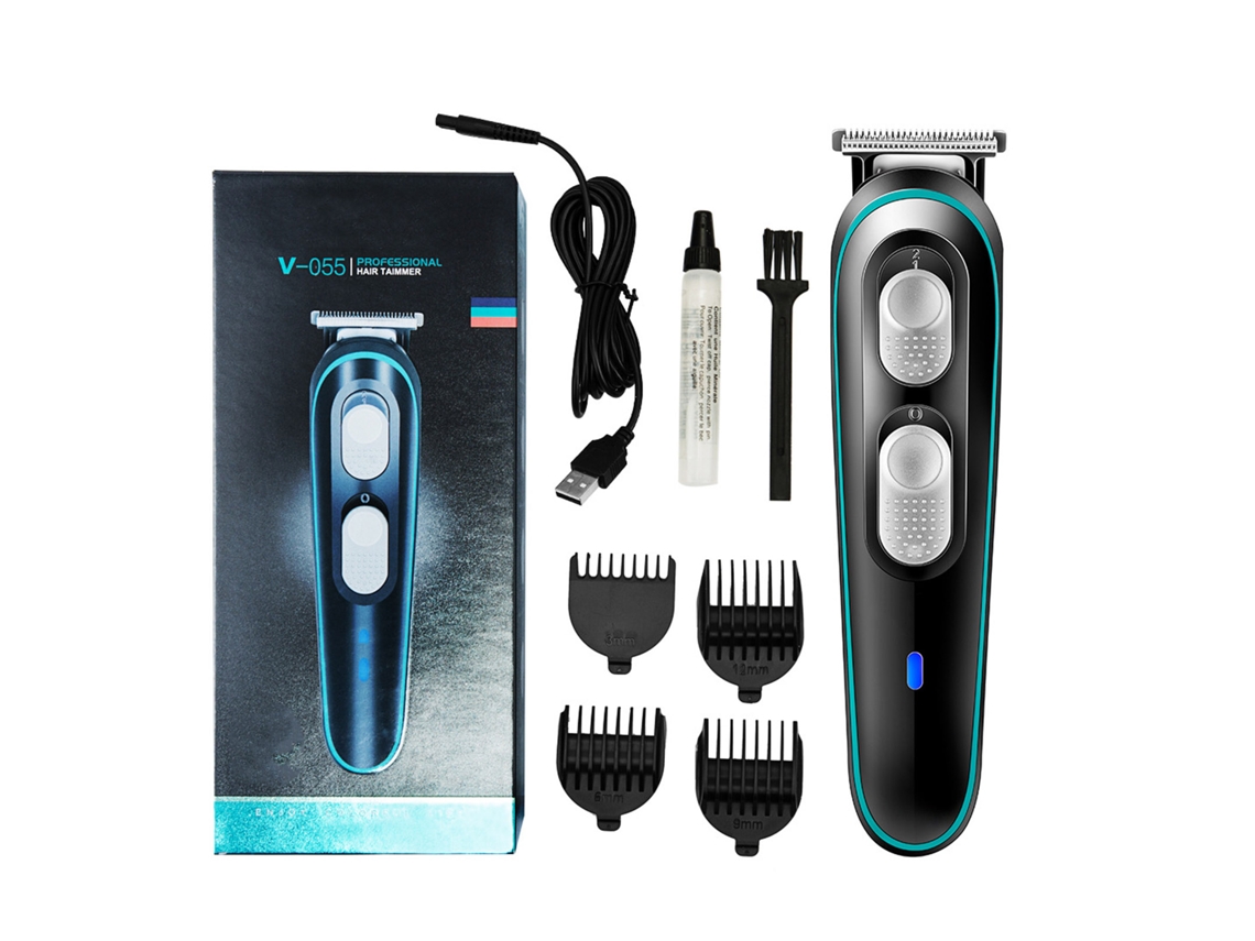Maquinha De Cortar Cabelo Elétrica Com Ajuste Micro, Alça Ergonômica Usb E 4 Pentes Limitadores Para Homens