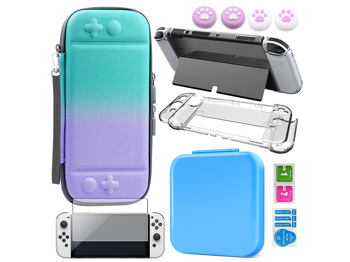 Bolsa De Armazenamento Para Switch Oled, Estojo Rígido Portátil Para Transporte Com Kit De Estojo Para Controle De Jogo, Roxo Cuich