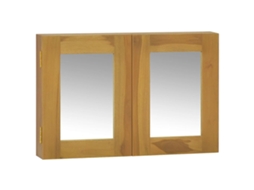 Vidaxl Armário Com Espelho 60x10x40 Cm Madeira De Teca Maciça