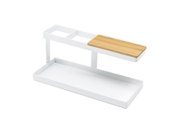 Prateleira de Armazenamento para Mesa em Ferro e Bambu com 2 Camadas
