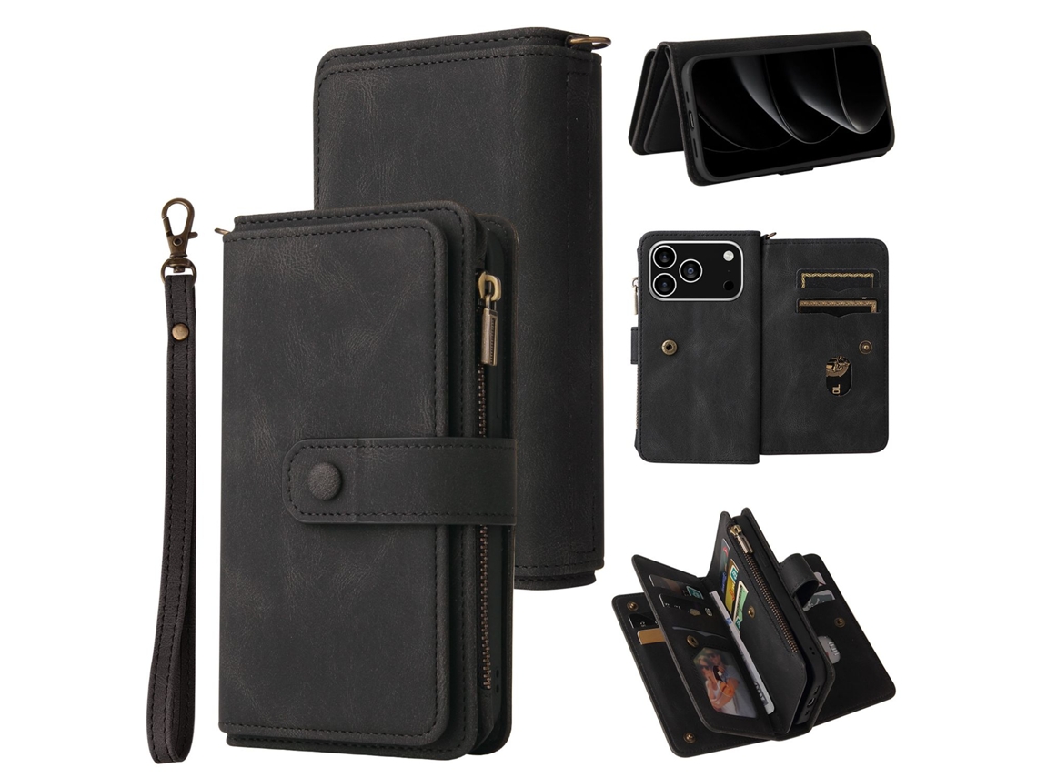 Capa Carteira Grande Kt-2 Para Iphone 17-facks - Preta