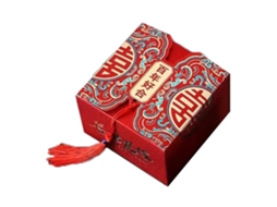 Caixa de doces xi chinesa estilo tradicional pequena para casamento 6.5x6.5x4.5cm com marca