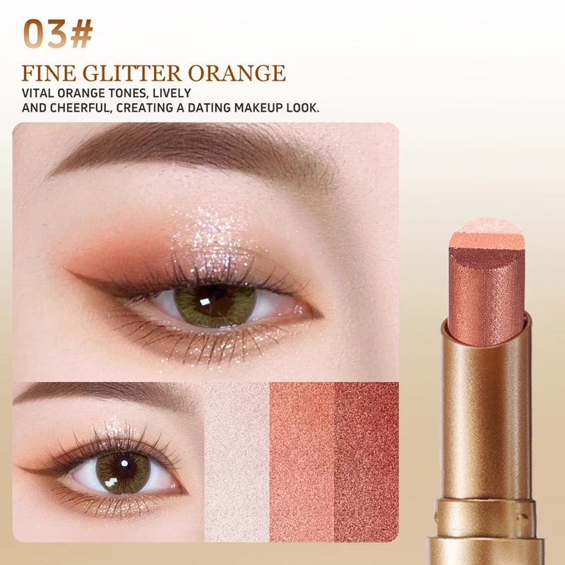 Sombra Em Bastão De Três Cores, Brilhante E Ideal Para Iniciantes.