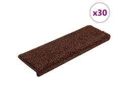 Vidaxl Tapetes De Escada 30 Peças 65x21x4 Cm Marrom Com Borda Retangular