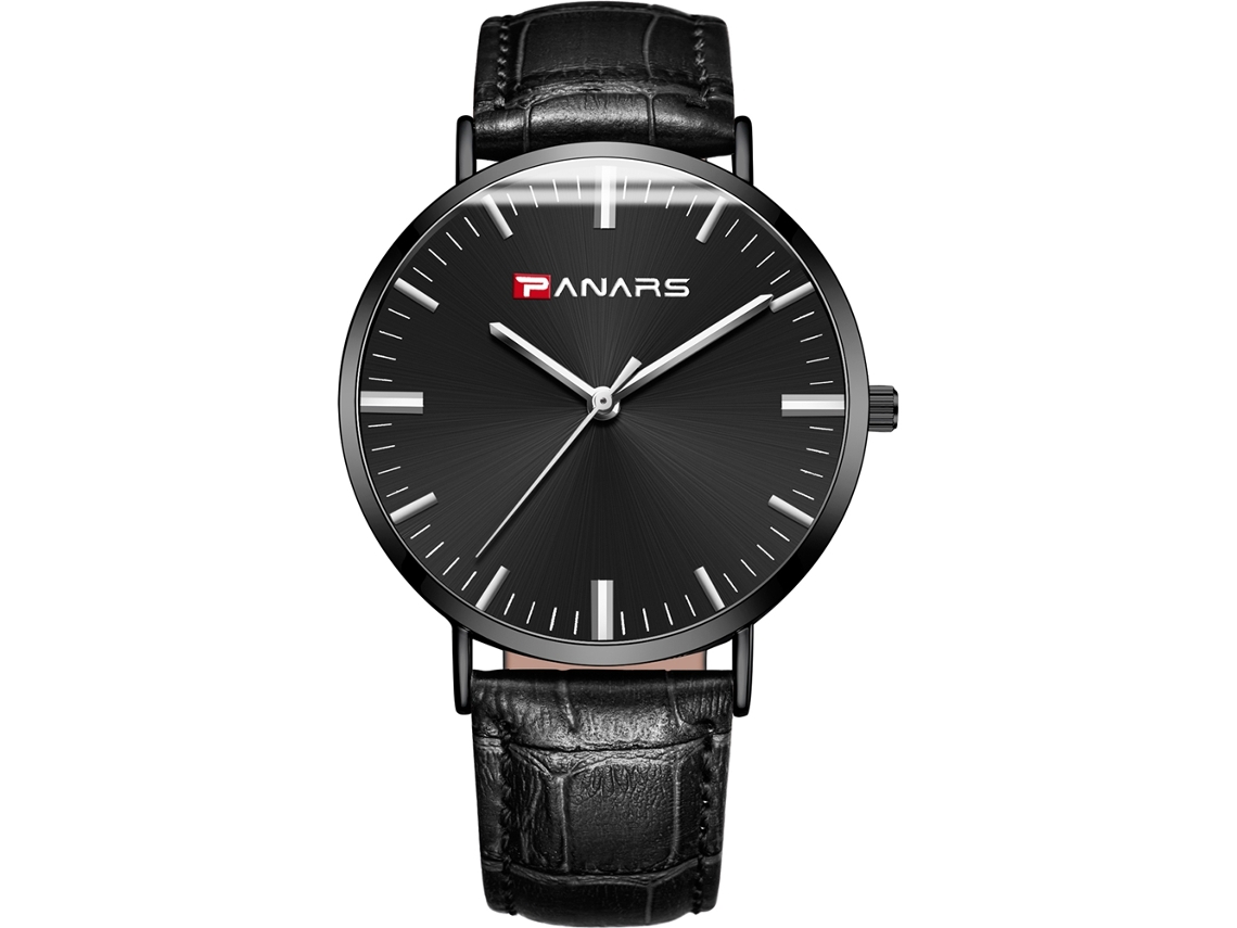 Relógio de Pulso Masculino Casual Simples com Pulseira de Couro Pu e Movimento Quartzo