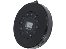 Leitor Cd Portátil Com Alto-falante, Preto - De Anti-pulos Para Carro E Casa, De Mp3 Recarregável Com