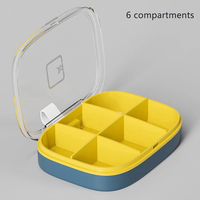Porta, Comprimidos Com 4/6 Compartimentos Para Medicamentos, Ideal Para Viagens De 7 Dias, Perfeito Para Guardar Comprimidos E Vitaminas