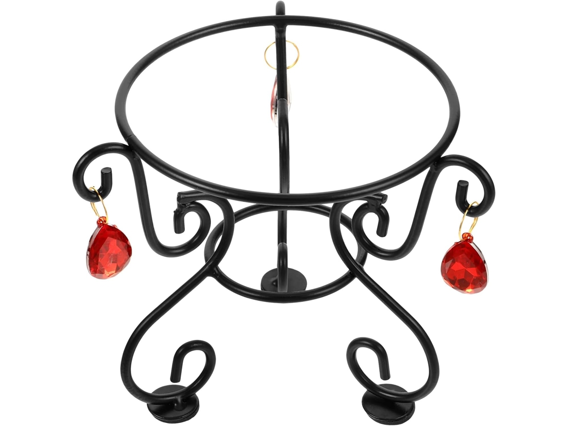 Suporte Para Bolas De Jardim Sewroro Preto, Base De Metal Robusta, Suporte Multifuncional Para Exibição De Esferas