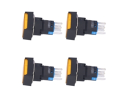 Interruptor Push button Auto bloqueio com Lâmpada Amarela 12v