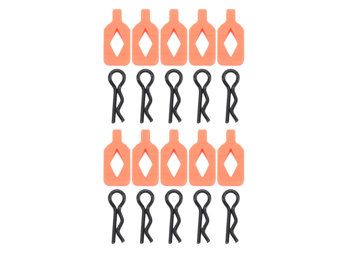 10 Pinos Clip Carro Rc Leve Resistente Para Axial 1/24 Scx24 Axi206000 E 1/18 Carros Rc Laranja