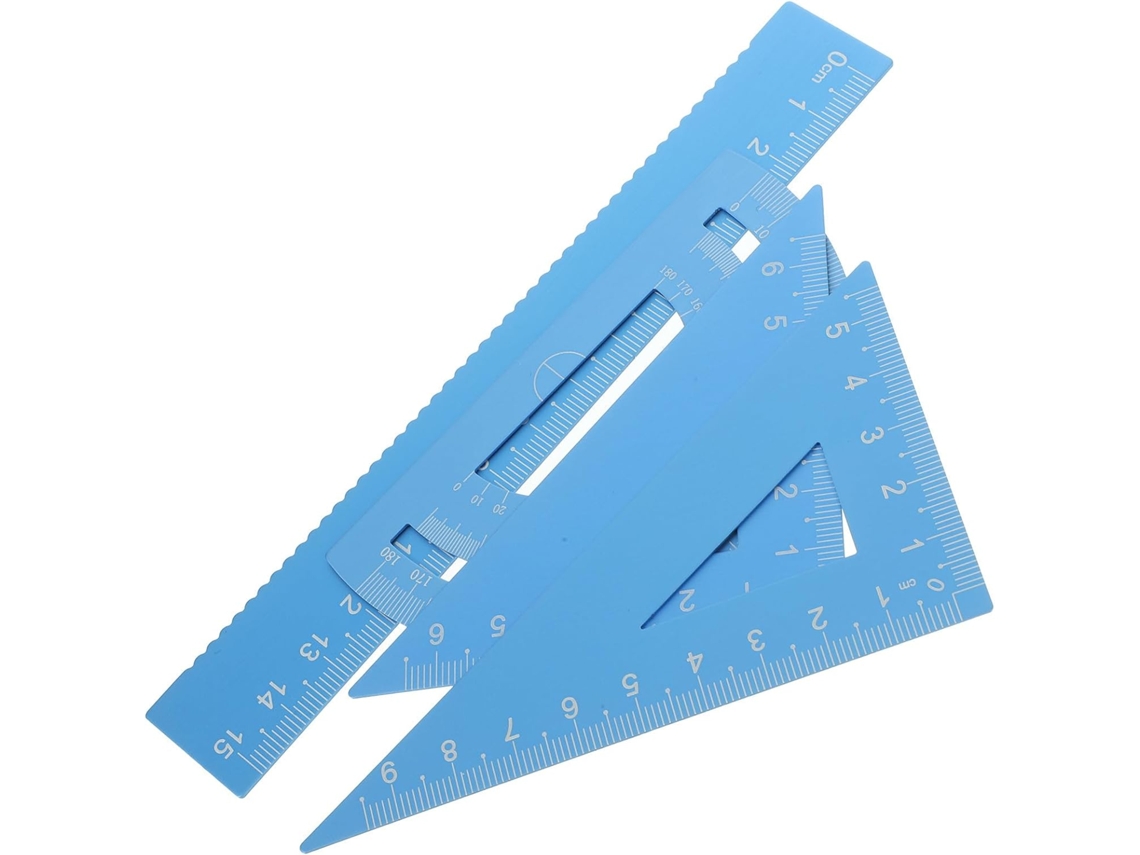 Conjunto de régua multifuncional de metal Villcase com design ergonômico e ponta antiderrapante para decoração escolar, ideal para decoração.