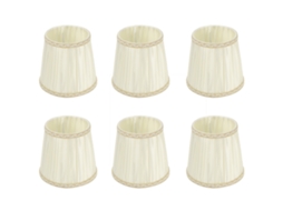 6pcs Abajur de Tecido Bege para Lustre Parede Lâmpada E14 Capa Substituição Acessório Luz S/MARCA
