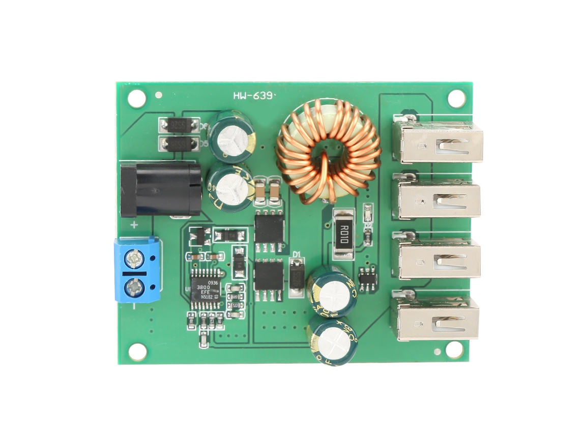 Módulo Conversor Dc dc Buck 8 36v para 5v 5a com 4 Saídas Usb