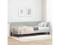 Vidaxl Estrutura De Cama De Canto Com Colchão 2 Unid. Cinzento-claro