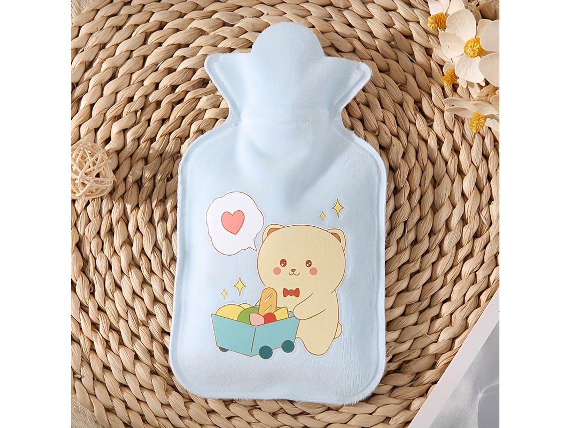 Bolsa de água quente felpuda, com desenho de desenho animado, manual, não elétrico, 350 ml STELASPLEN