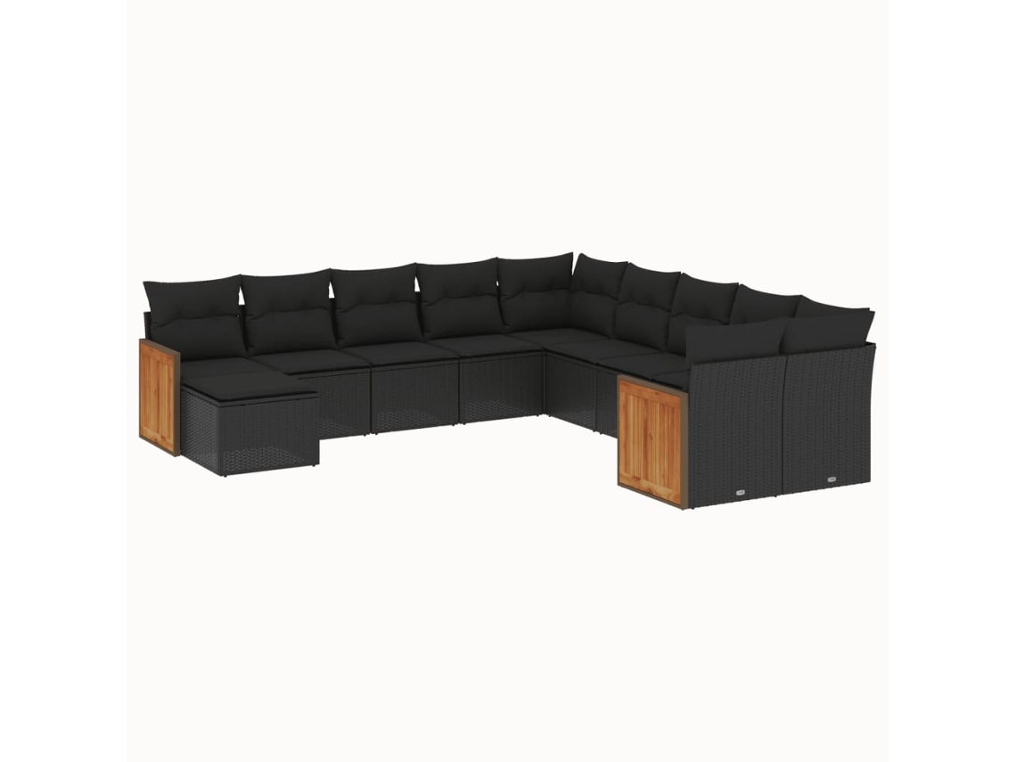 Garden Sofa Set, Garden Sofa Sets Vidaxl Preto Rattan / Vime (n/a)