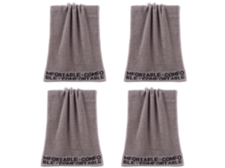Conjunto de Toalhas de Mãos NEVEANCE Absorvente Banho Mão Rosto Algodão Cinzento - 4pcs (33x73cm)