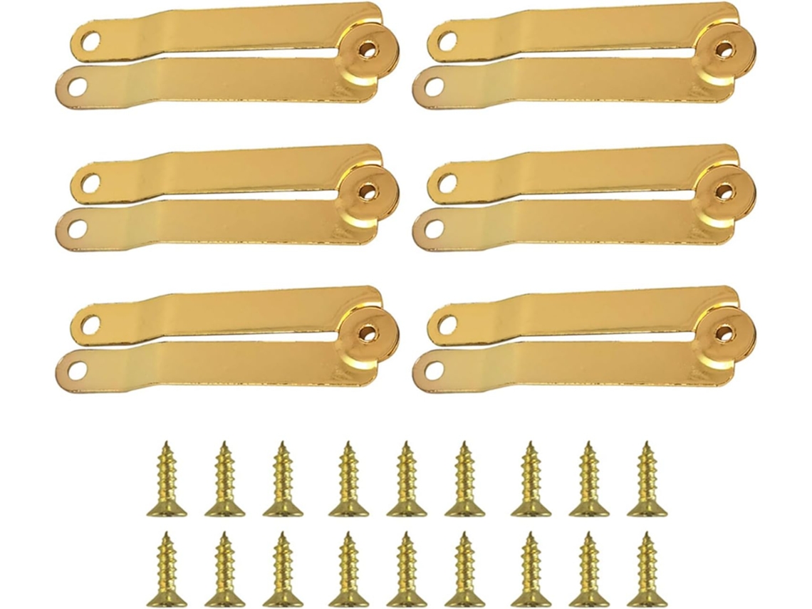 Conjunto De 6 Dobradiças Douradas Para Suporte Tampa, Elegantes
