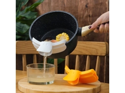 2026 embudo Desviador para Cozinha Anti derrames com Boca de Pato Design Redondo 2 Peças Cinza e Amarelo Tpr