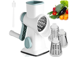 Fatiador De Queijo Rotativo, Ralador De Queijo Manual, Cortador De Legumes Cozinha, Base Com Ventosa Antiderrapante E 3 Lâminas Substituíveis