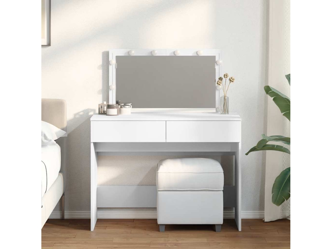 Vidaxl Toucador Com Leds 100x40x120 Cm Branco