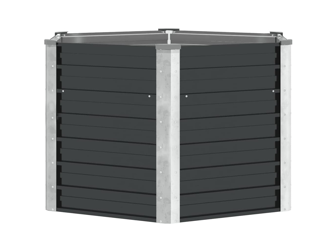 Vidaxl Canteiro Elevado Jardim Aço Galvanizado 129x129x77 Cm Antracite
