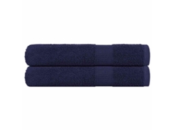 Vidaxl Toalhas Sauna Frogn 2 Pcs 80x200 Cm 360 G/m² Azul Marinho