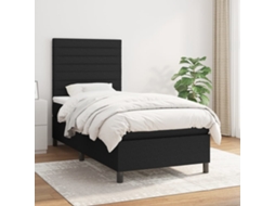 Vidaxl Cama Com Molas/colchão 90x200 Cm Tecido Preto